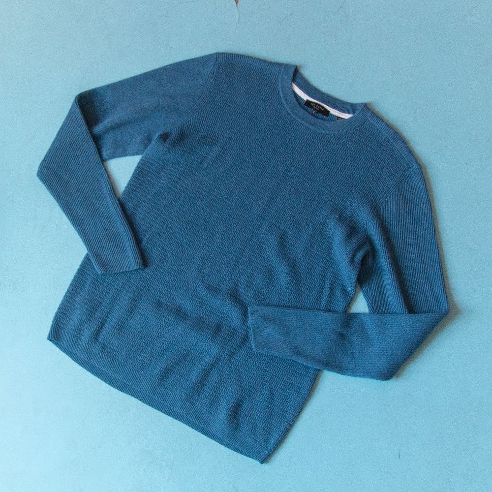 Ted Baker London Blue Tight Knit Crewneck